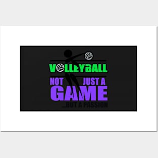 Not Just a Game, But a Passion- Volleyball Gifts Posters and Art